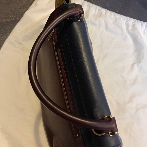 CELINE Phoebe Philo Trapeze Trapeze bag handbag tri color blue brown burgundy - Picture 3 of 16